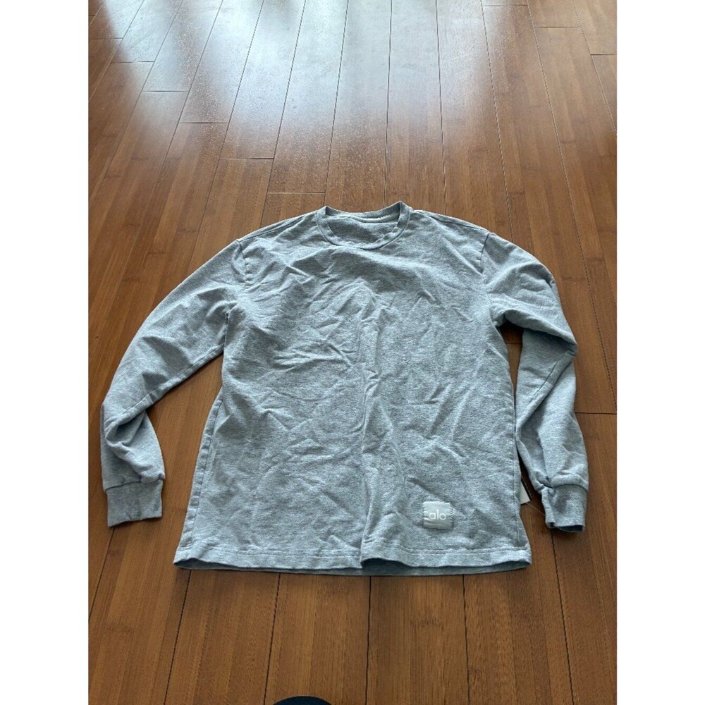Women's Gray Alo Sweatshirt with Logo Medium